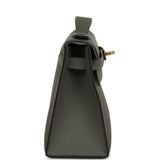 Hermes Special Order (HSS) Kelly Pochette Gris Meyer Verso Swift Permabrass Hardware
