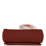 Hermes Herbag Zip 20 Mini Rouge H Toile Militaire Canvas and Vache Hunter Gold Hardware