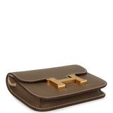 Hermes Constance Slim Compact Wallet Etoupe Evercolor Gold Hardware