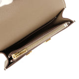 Hermes Constance Slim Compact Wallet Etoupe Evercolor Gold Hardware