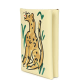 Hermes "Spring Panther" Calvi Duo Card Holder Jaune Milton Swift Palladium Hardware