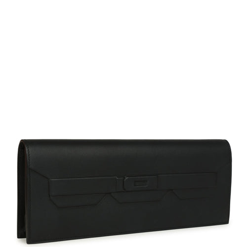 Pre-owned Hermes Shadow Kelly Cut Black Swift