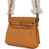 Hermes Herbag Zip 20 Mini Naturel Sable Toile Militaire Canvas and Vache Hunter Palladium Hardware - Thumbnail View 5