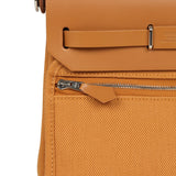 Hermes Herbag Zip 20 Mini Naturel Sable Toile Militaire Canvas and Vache Hunter Palladium Hardware - Thumbnail View 10