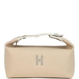 Hermes Bride-A-Brac Case PM Neutral Toile Canvas Palladium Hardware