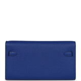 Hermes Kelly Wallet To Go Bleu Royal Epsom Palladium Hardware