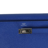 Hermes Kelly Wallet To Go Bleu Royal Epsom Palladium Hardware