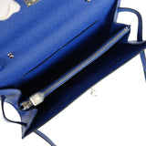 Hermes Kelly Wallet To Go Bleu Royal Epsom Palladium Hardware