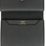 Hermes Bearn Mini Wallet Black Epsom Gold Hardware