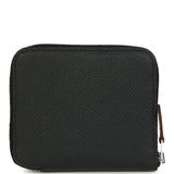 Hermes Silk'In Compact Wallet Black Epsom Palladium Hardware
