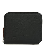 Hermes Silk'In Compact Wallet Black Epsom Palladium Hardware