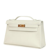 Hermes Kelly Pochette White Swift Gold Hardware - Thumbnail View 5