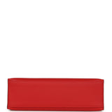 Hermes Kelly Pochette Rouge Radieux Swift Palladium Hardware