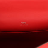 Hermes Kelly Pochette Rouge Radieux Swift Palladium Hardware