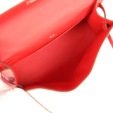 Hermes Kelly Pochette Rouge Radieux Swift Palladium Hardware