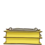 Hermes Mini Sac Roulis Bi-color White and Lime Evercolor Palladium Hardware