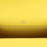 Hermes Mini Sac Roulis Bi-color White and Lime Evercolor Palladium Hardware