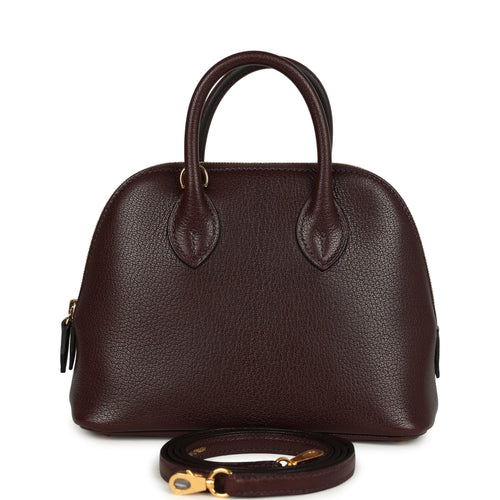Hermes 1923 Bolide Mini Rouge Sellier Chevre Mysore Gold Hardware