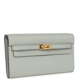 Hermes Kelly Wallet To Go Bleu Glacier Evercolor Gold Hardware - Thumbnail View 2