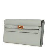 Hermes Kelly Wallet To Go Bleu Glacier Evercolor Gold Hardware - Thumbnail View 5
