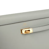 Hermes Kelly Wallet To Go Bleu Glacier Evercolor Gold Hardware - Thumbnail View 7