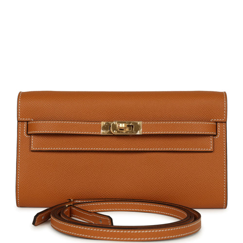 Hermes Kelly Wallet To Go Toffee Epsom Gold Hardware
