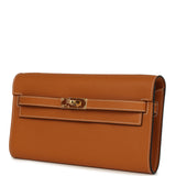 Hermes Kelly Wallet To Go Toffee Epsom Gold Hardware