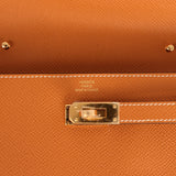 Hermes Kelly Wallet To Go Toffee Epsom Gold Hardware