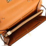 Hermes Kelly Wallet To Go Toffee Epsom Gold Hardware