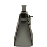 Pre-owned Hermes Kelly Pochette Gris Meyer Swift Paladium Hardware