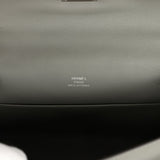 Pre-owned Hermes Kelly Pochette Gris Meyer Swift Paladium Hardware