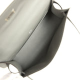 Pre-owned Hermes Kelly Pochette Gris Meyer Swift Paladium Hardware