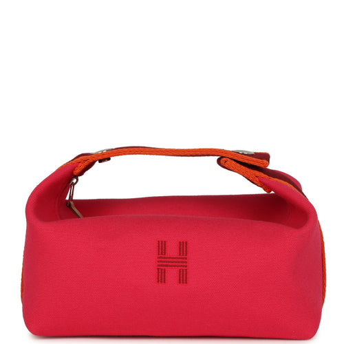 Hermes Bride A Brac Carre Case PM Hibiscus Canvas Palladium Hardware