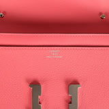 Hermes Constance Wallet To Go Rose Azalee Evercolor Palladium Hardware