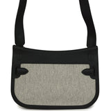 Hermes Mini Jypsiere Black and Ecru Toile H Black Swift Palladium Hardware