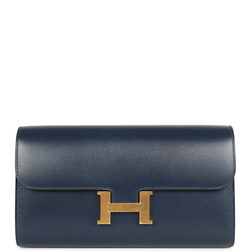 Hermes Rock Constance Wallet To Go Wallet To Go Bleu Abysse Box Gold Hardware