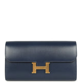 Hermes Rock Constance Wallet To Go Wallet To Go Bleu Abysse Box Gold Hardware