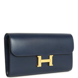 Hermes Rock Constance Wallet To Go Wallet To Go Bleu Abysse Box Gold Hardware