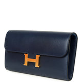 Hermes Rock Constance Wallet To Go Wallet To Go Bleu Abysse Box Gold Hardware