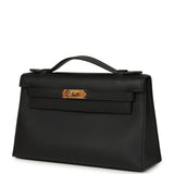 Hermes Kelly Pochette Black Swift Gold Hardware - Thumbnail View 5