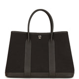 Hermes Garden Party 30 Ebene Toile Officier Canvas and Negonda Palladium Hardware