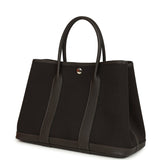 Hermes Garden Party 30 Ebene Toile Officier Canvas and Negonda Palladium Hardware