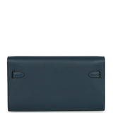 Hermes Kelly Wallet To Go Bleu De Prusse Evercolor Palladium Hardware - Thumbnail View 4