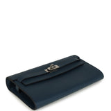 Hermes Kelly Wallet To Go Bleu De Prusse Evercolor Palladium Hardware - Thumbnail View 6