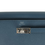Hermes Kelly Wallet To Go Bleu De Prusse Evercolor Palladium Hardware - Thumbnail View 7