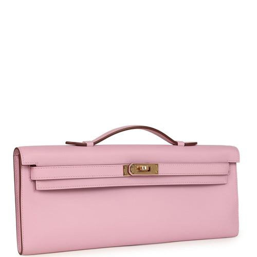Hermes Kelly Cut Mauve Sylvestre Swift Rose Gold Hardware
