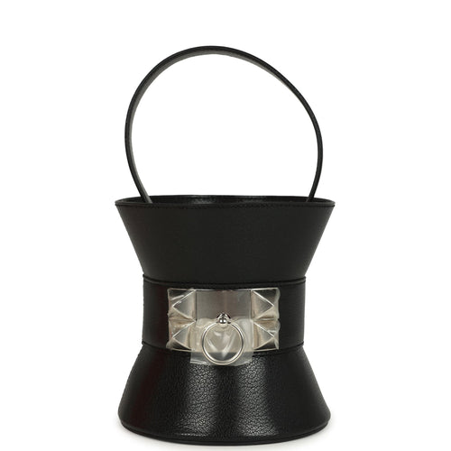 Hermes Mini Medor Bag Black Chevre Chamkila Palladium Hardware