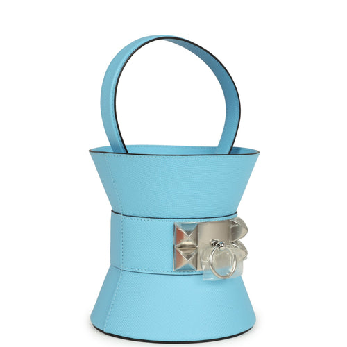 Hermes Mini Medor Bag Celeste Epsom Palladium Hardware
