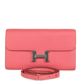 Hermes Constance Wallet To Go Rose Azalee Evercolor Palladium Hardware - Thumbnail View 1
