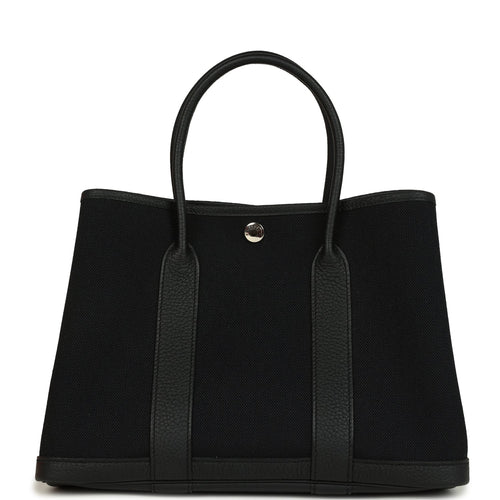 Hermes Garden Party 30 Black Toile and Negonda Palladium Hardware